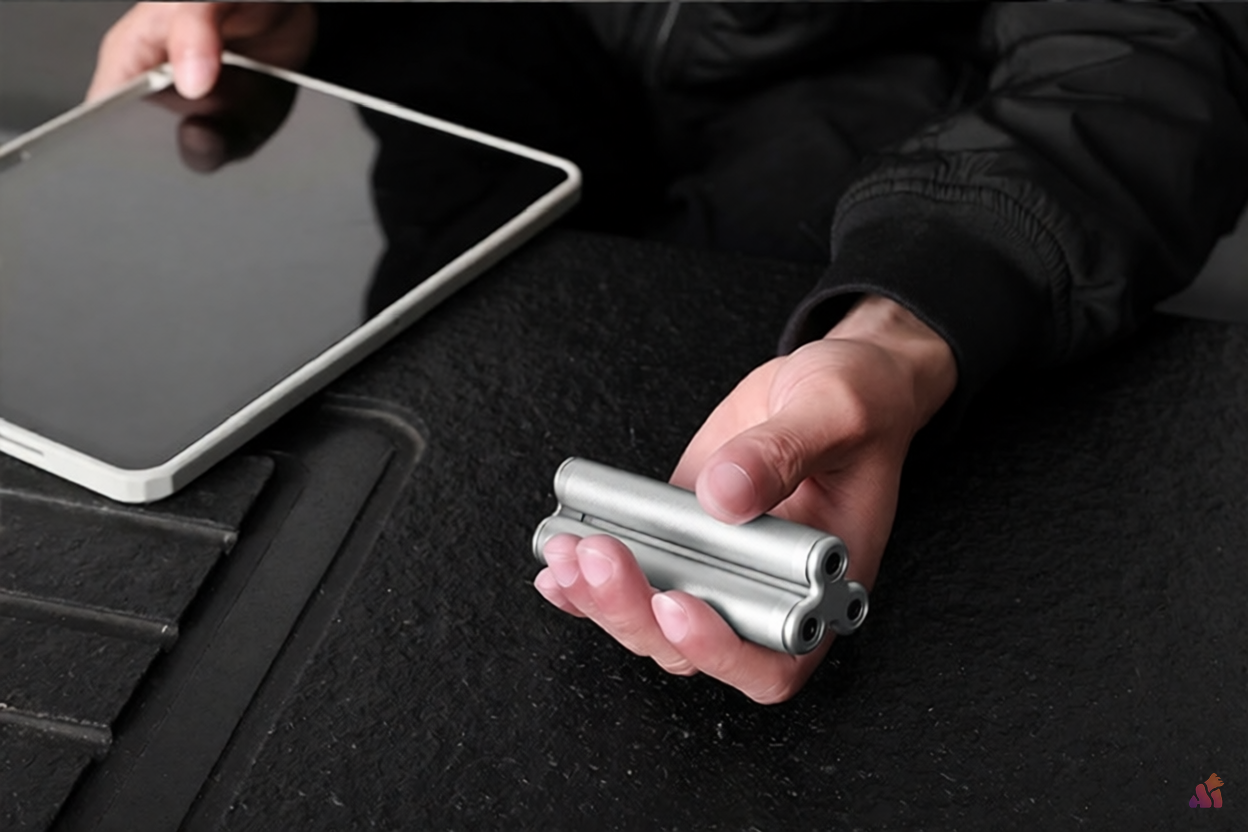 FocusGlide Pro – 3-in-1 Handheld Decompression Roller (Frost Snow Silver)