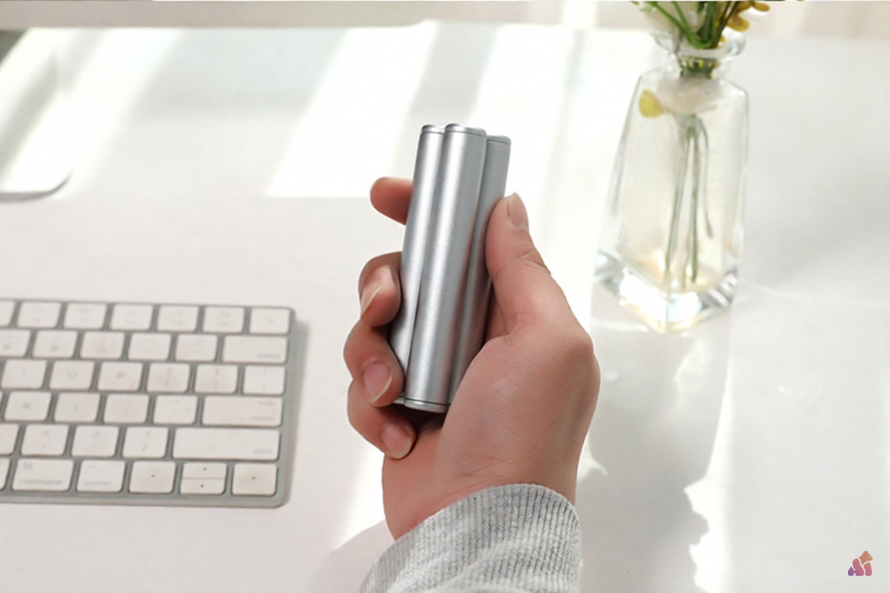 FocusGlide Pro – 3-in-1 Handheld Decompression Roller (Frost Snow Silver)